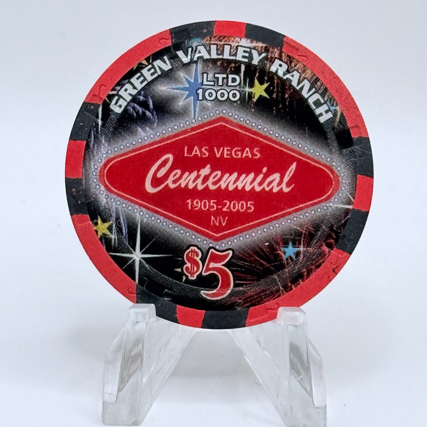 Green Valley Ranch Henderson Nevada 2005 'Las Vegas Centennial' LE $5 Casino Chip E4363