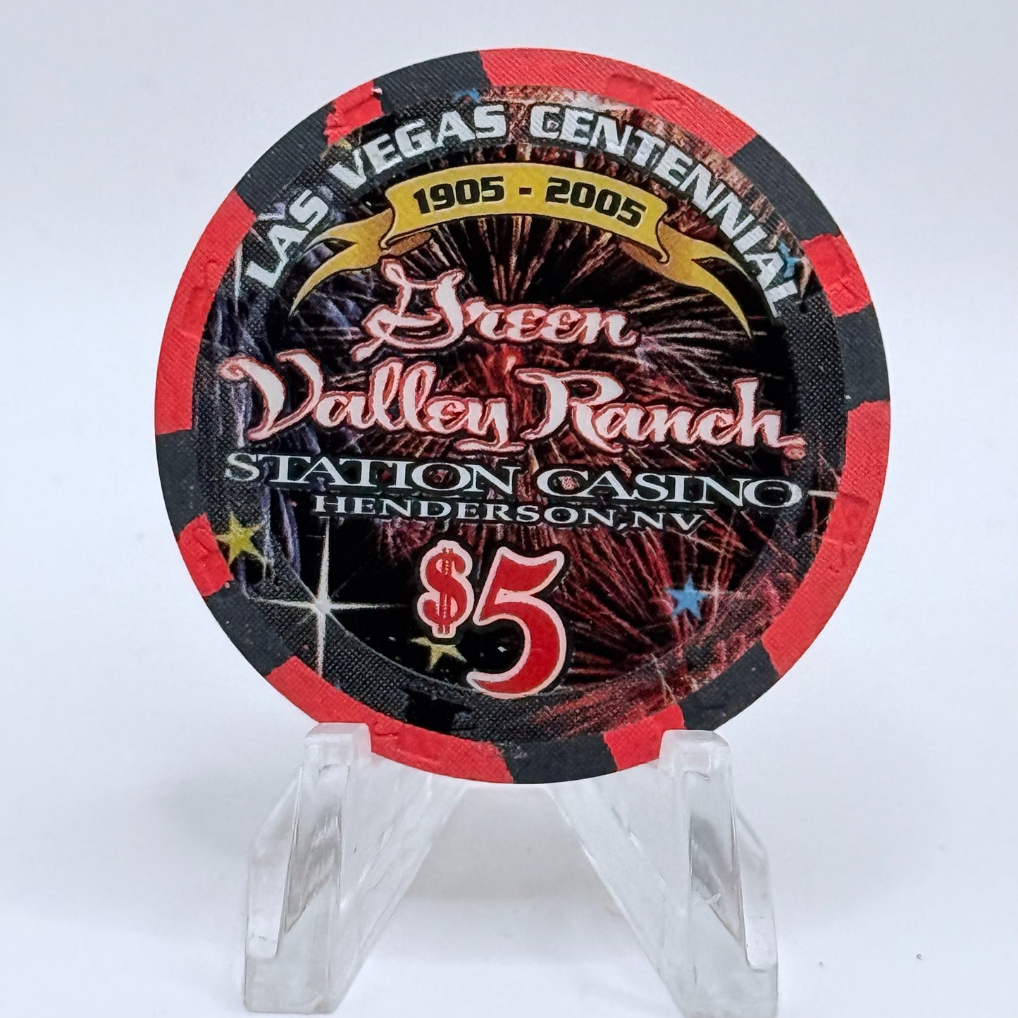 Green Valley Ranch Henderson Nevada 2005 'Las Vegas Centennial' LE $5 Casino Chip E4363