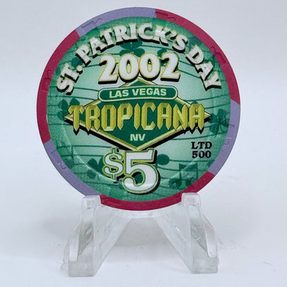 Tropicana Las Vegas Nevada 2002 'St. Patrick's Day' LE $5 Casino Chip E2969