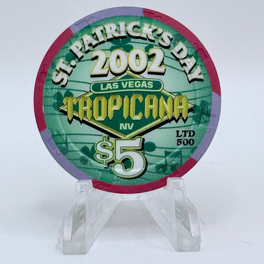 Tropicana Las Vegas Nevada 2002 'St. Patrick's Day' LE $5 Casino Chip E2969