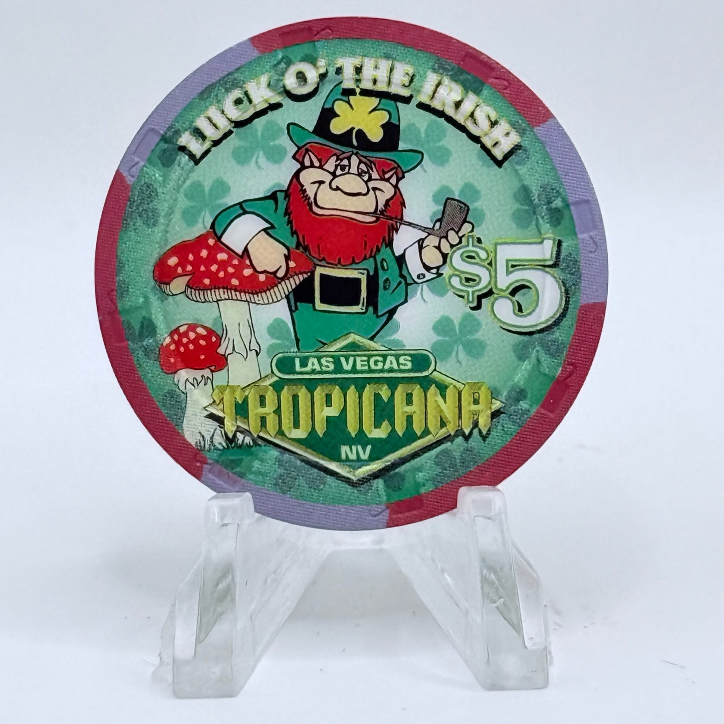 Tropicana Las Vegas Nevada 2002 'St. Patrick's Day' LE $5 Casino Chip E2969