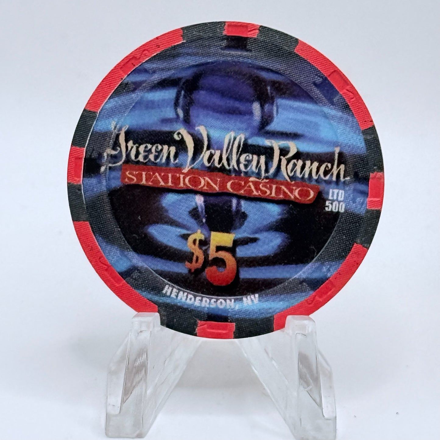 Green Valley Ranch Henderson Nevada 2002 'Drop Bar' LE $5 Casino Chip E0712