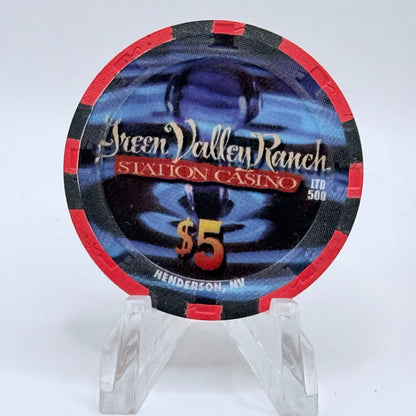 Green Valley Ranch Henderson Nevada 2002 'Drop Bar' LE $5 Casino Chip E0712
