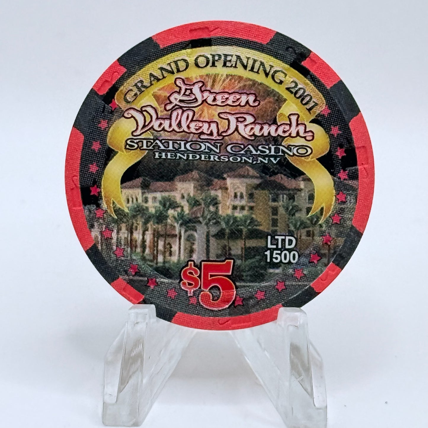 Green Valley Ranch Henderson Nevada 2001 'Grand Opening' LE $5 Casino Chip V8646