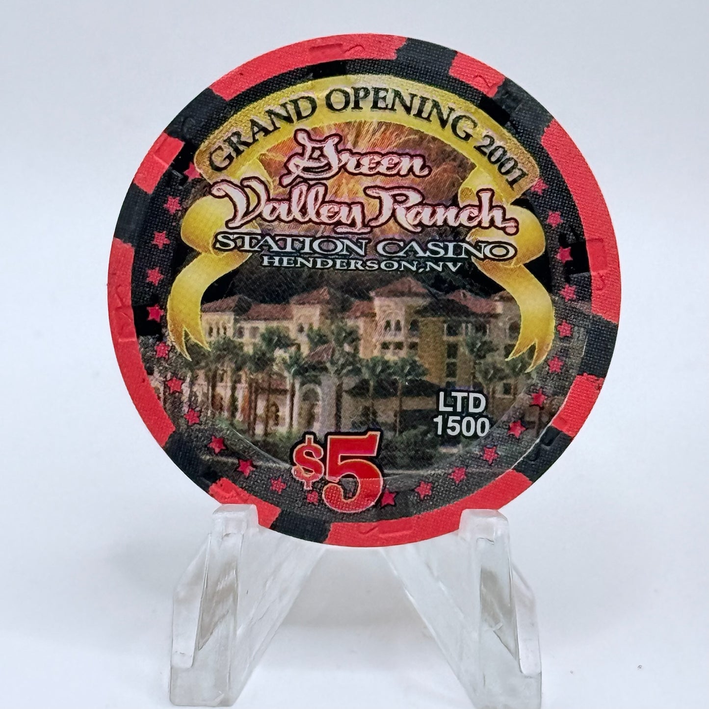 Green Valley Ranch Henderson Nevada 2001 'Grand Opening' LE $5 Casino Chip V8646
