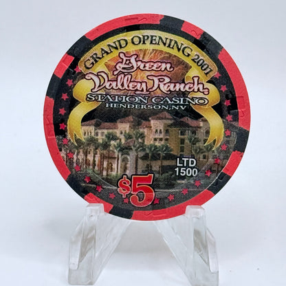 Green Valley Ranch Henderson Nevada 2001 'Grand Opening' LE $5 Casino Chip V8646