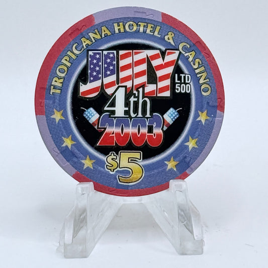 Tropicana Las Vegas Nevada 2003 '4th Of July' LE $5 Casino Chip E2858