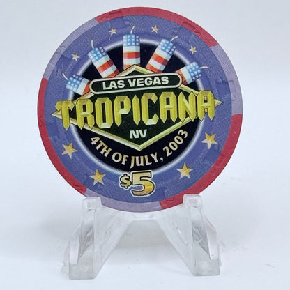 Tropicana Las Vegas Nevada 2003 '4th Of July' LE $5 Casino Chip E2858