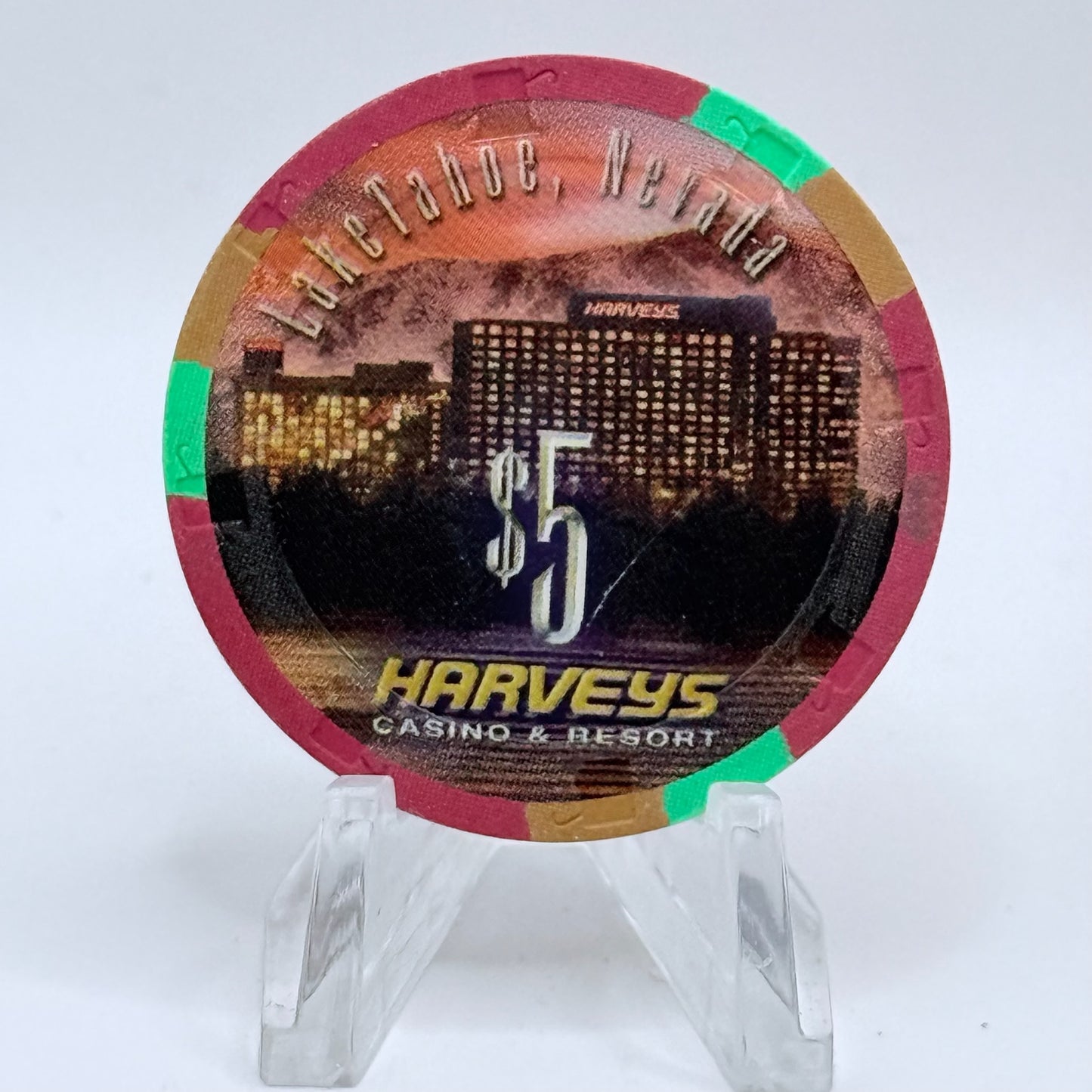 Harvey's (Wagon Wheel) Lake Tahoe Nevada 2004 'X Adventure' LE $5 Casino Chip E4096