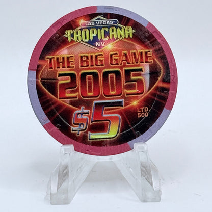 Tropicana Las Vegas Nevada 2005 'The Big Game' LE $5 Casino Chip E4323