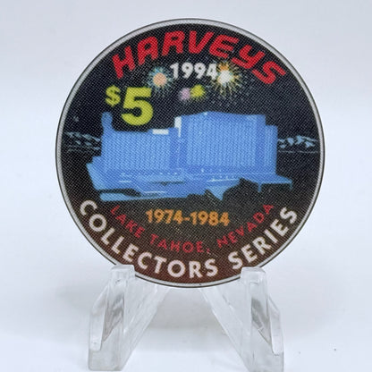 Harvey's (Wagon Wheel) Lake Tahoe Nevada 1994 'The Party At Harvey's' LE $5 Casino Chip N0646