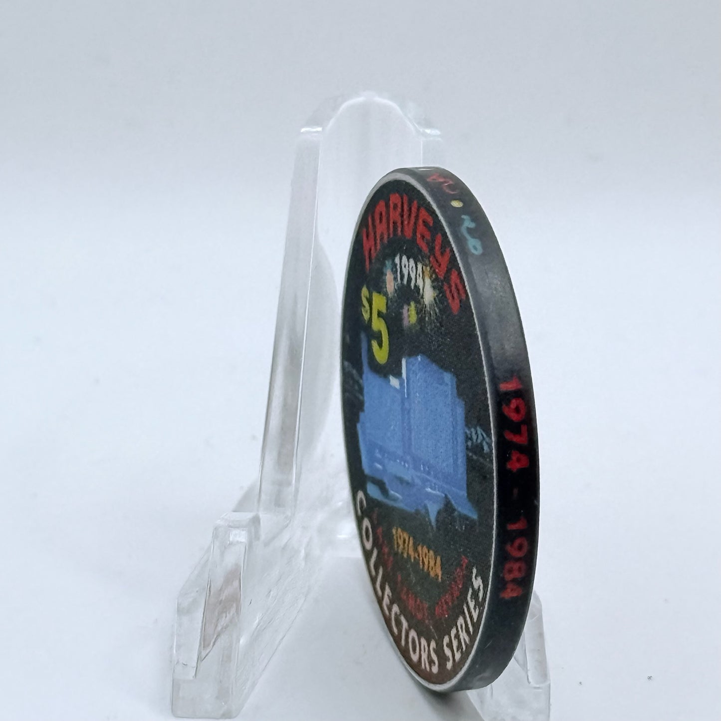 Harvey's (Wagon Wheel) Lake Tahoe Nevada 1994 'The Party At Harvey's' LE $5 Casino Chip N0646