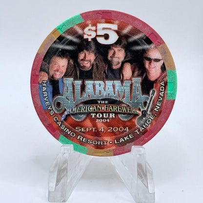 Harvey's (Wagon Wheel) Lake Tahoe Nevada 2004 'Alabama' LE $5 Casino Chip E3797