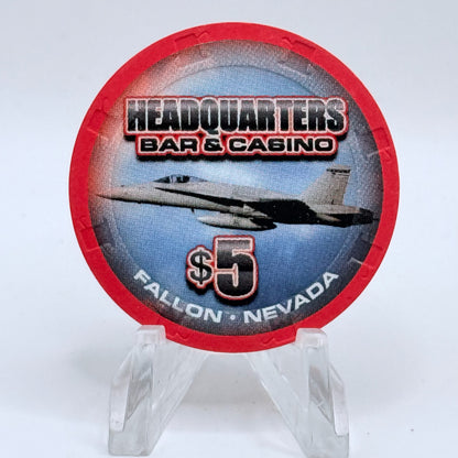 Headquarters Bar Casino Fallon Nevada 2012 $5 Casino Chip D0487