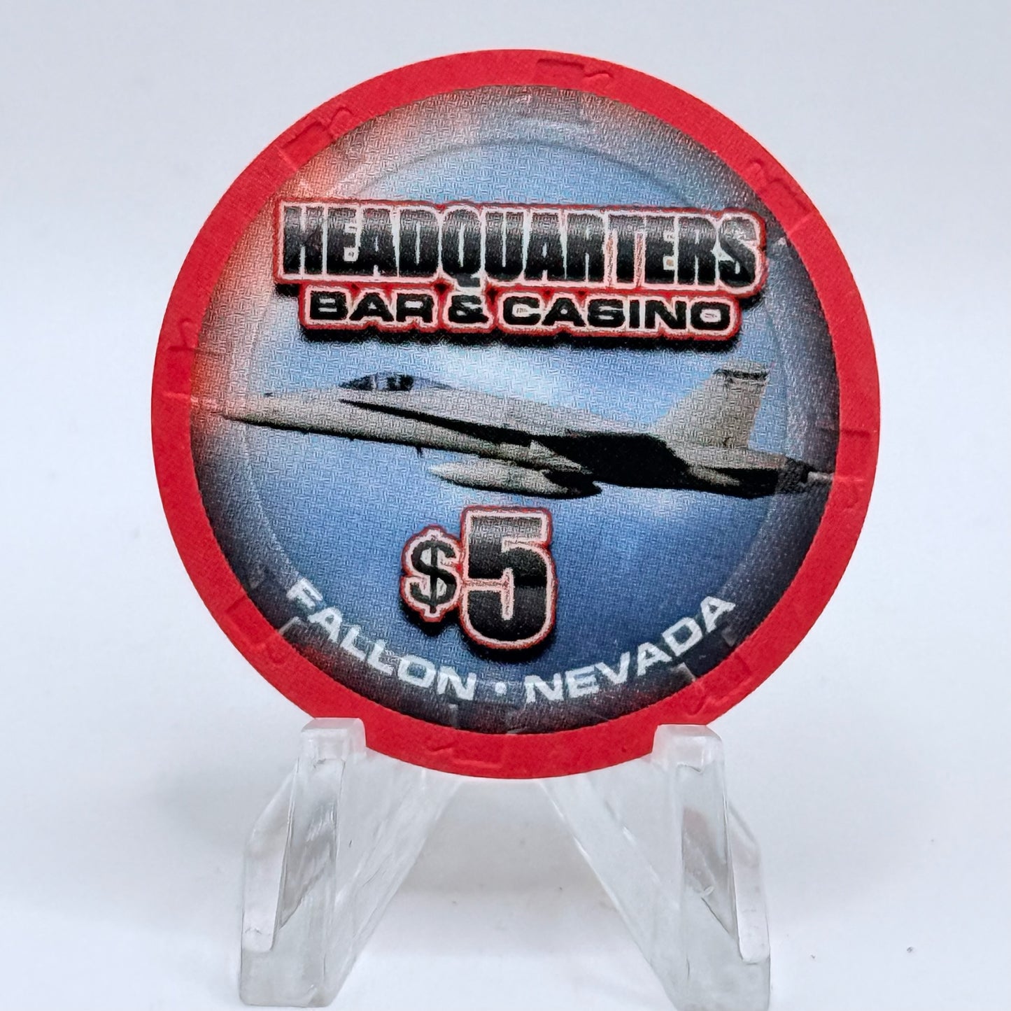 Headquarters Bar Casino Fallon Nevada 2012 $5 Casino Chip D0487