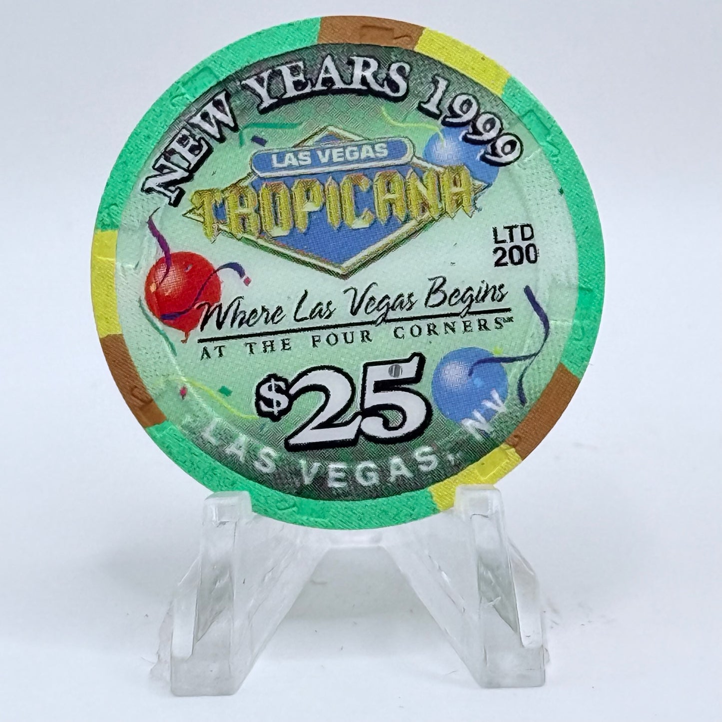Tropicana Las Vegas Nevada 1999 'New Years' LE $25 Casino Chip V3569