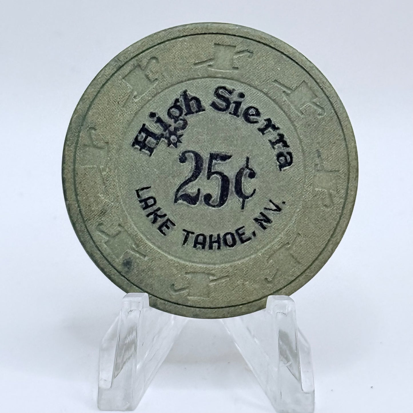 High Sierra Lake Tahoe Nevada 1983 $0.25 Casino Chip N6785