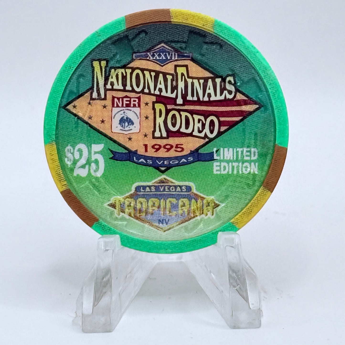 Tropicana Las Vegas Nevada 1995 'National Rodeo Finals' LE $25 Casino Chip N2424
