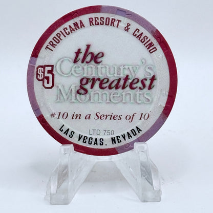 Tropicana Las Vegas Nevada 1999 '1990's - World Population Hits 8 Million' Series 17 LE $5 Casino Chip V5823