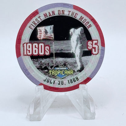 Tropicana Las Vegas Nevada 1999 '1960's - First Man on the Moon' Series 17 LE $5 Casino Chip V5823