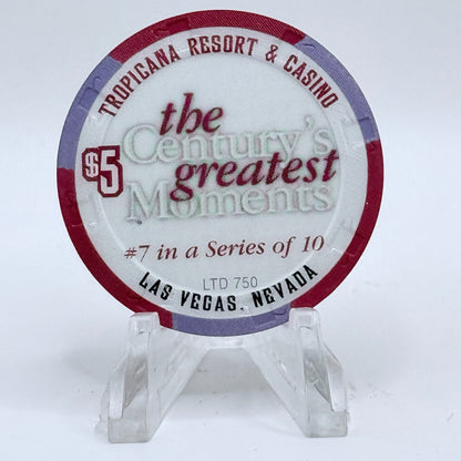 Tropicana Las Vegas Nevada 1999 '1960's - First Man on the Moon' Series 17 LE $5 Casino Chip V5823