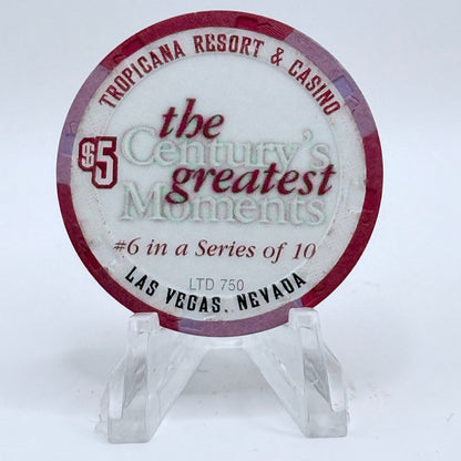 Tropicana Las Vegas Nevada 1999 '1950's - Hillary Climbs Mt. Everest' Series 17 LE $5 Casino Chip V5828