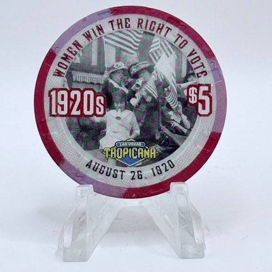 Tropicana Las Vegas Nevada 1999 '1920's - Women Win The Right To Vote' Series 17 LE $5 Casino Chip V5825