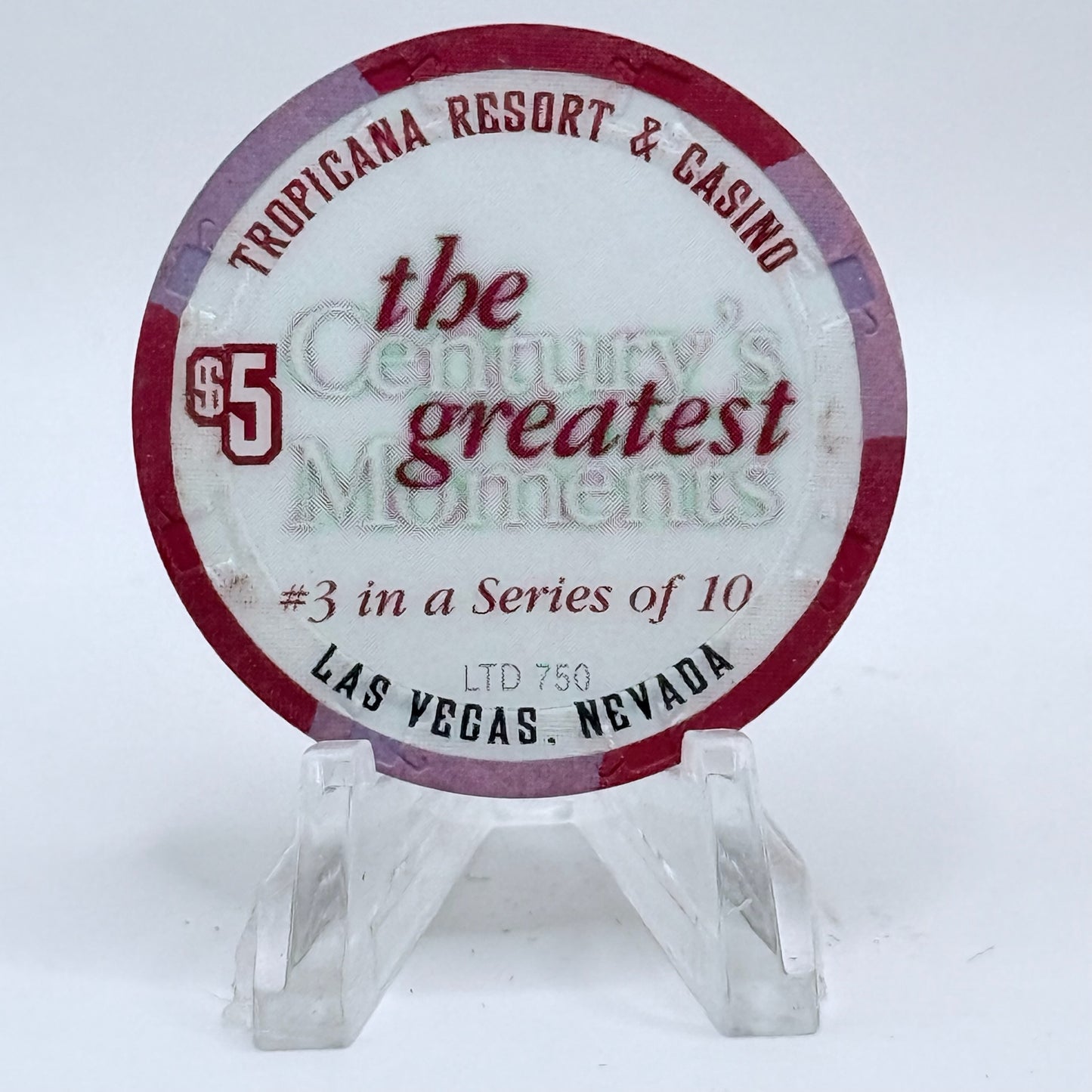 Tropicana Las Vegas Nevada 1999 '1920's - Women Win The Right To Vote' Series 17 LE $5 Casino Chip V5825