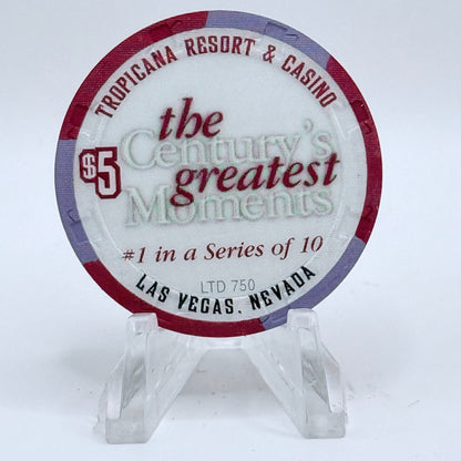 Tropicana Las Vegas Nevada 1999 '1900's - Wright Brothers First Flight' Series 17 LE $5 Casino Chip V5823