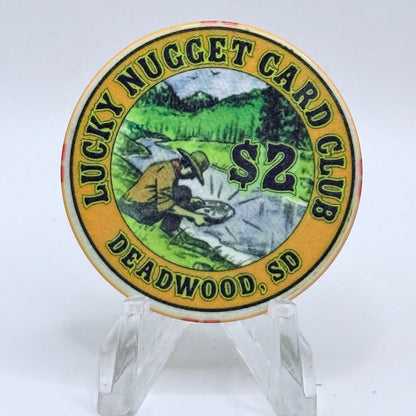 Lucky Nugget Card Club/Gambling Hall Deadwood South Dakota 2006 $2 Casino Chip D7300