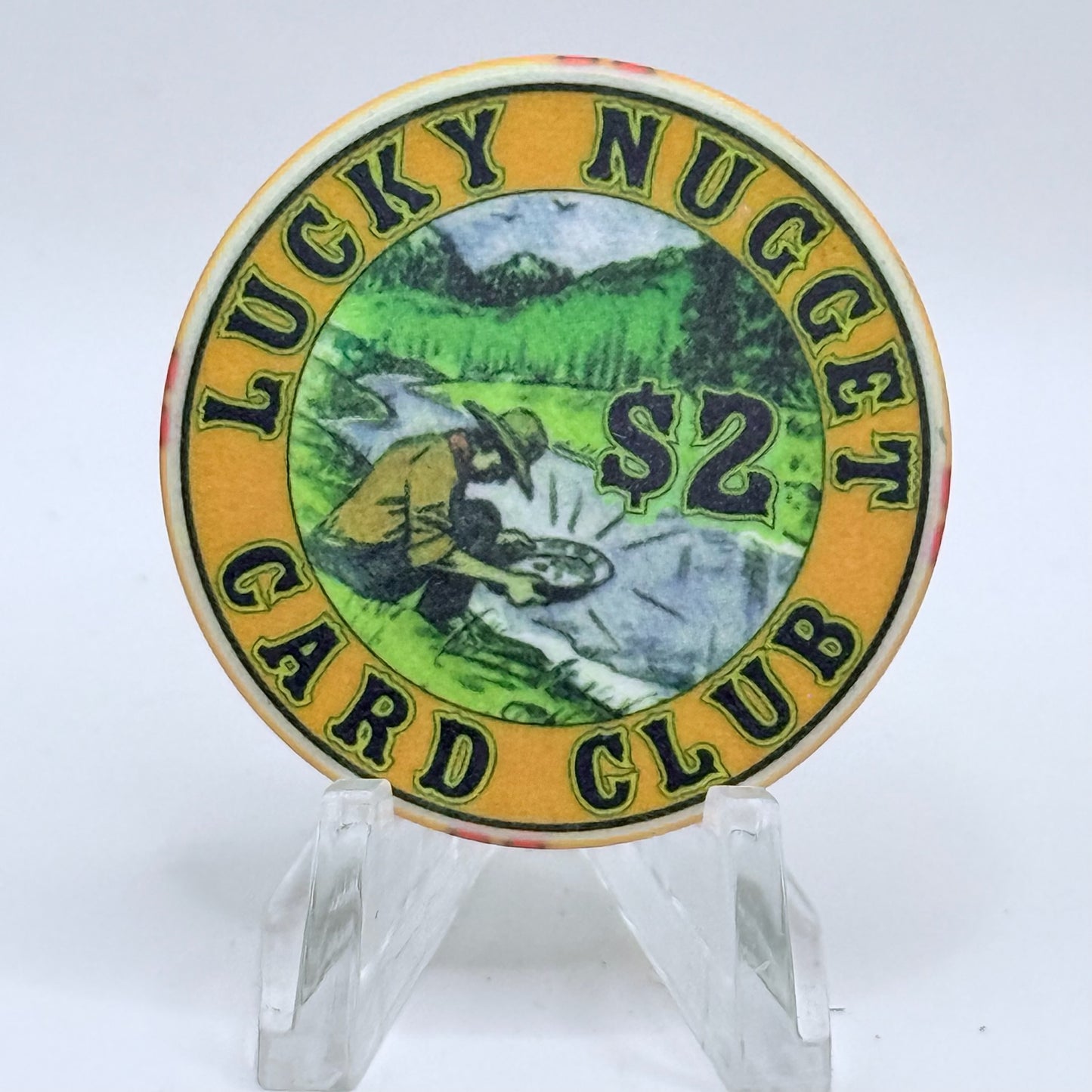 Lucky Nugget Card Club/Gambling Hall Deadwood South Dakota 2006 $2 Casino Chip D7300