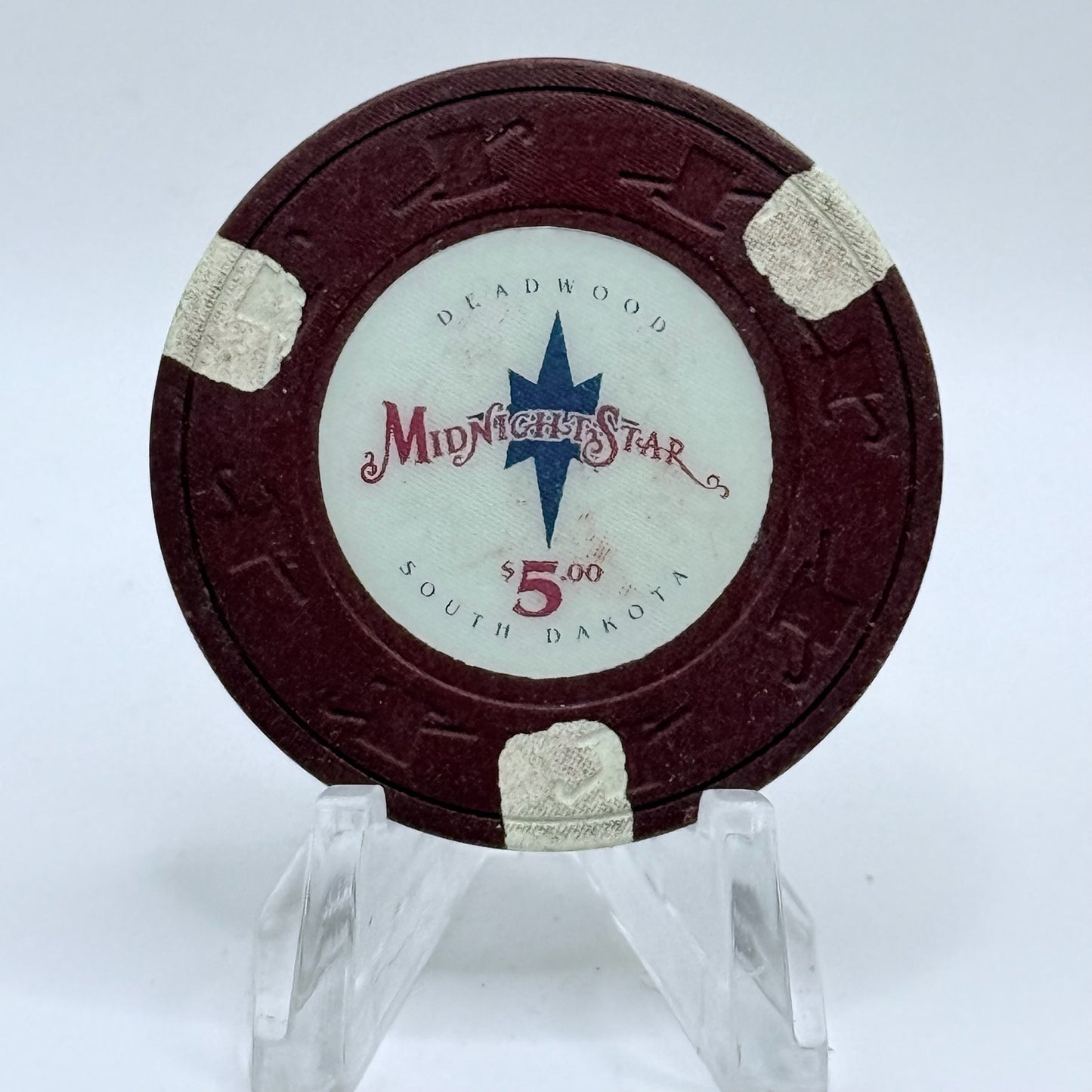 Midnight Star Deadwood South Dakota 1991 $5 Casino Chip D5200