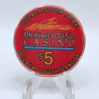 Prairie Wind Casino Pine Ridge South Dakota $5 Casino Chip