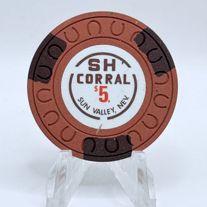 SH Corral Sun Valley Nevada 1976 $5 Casino Chip N6259