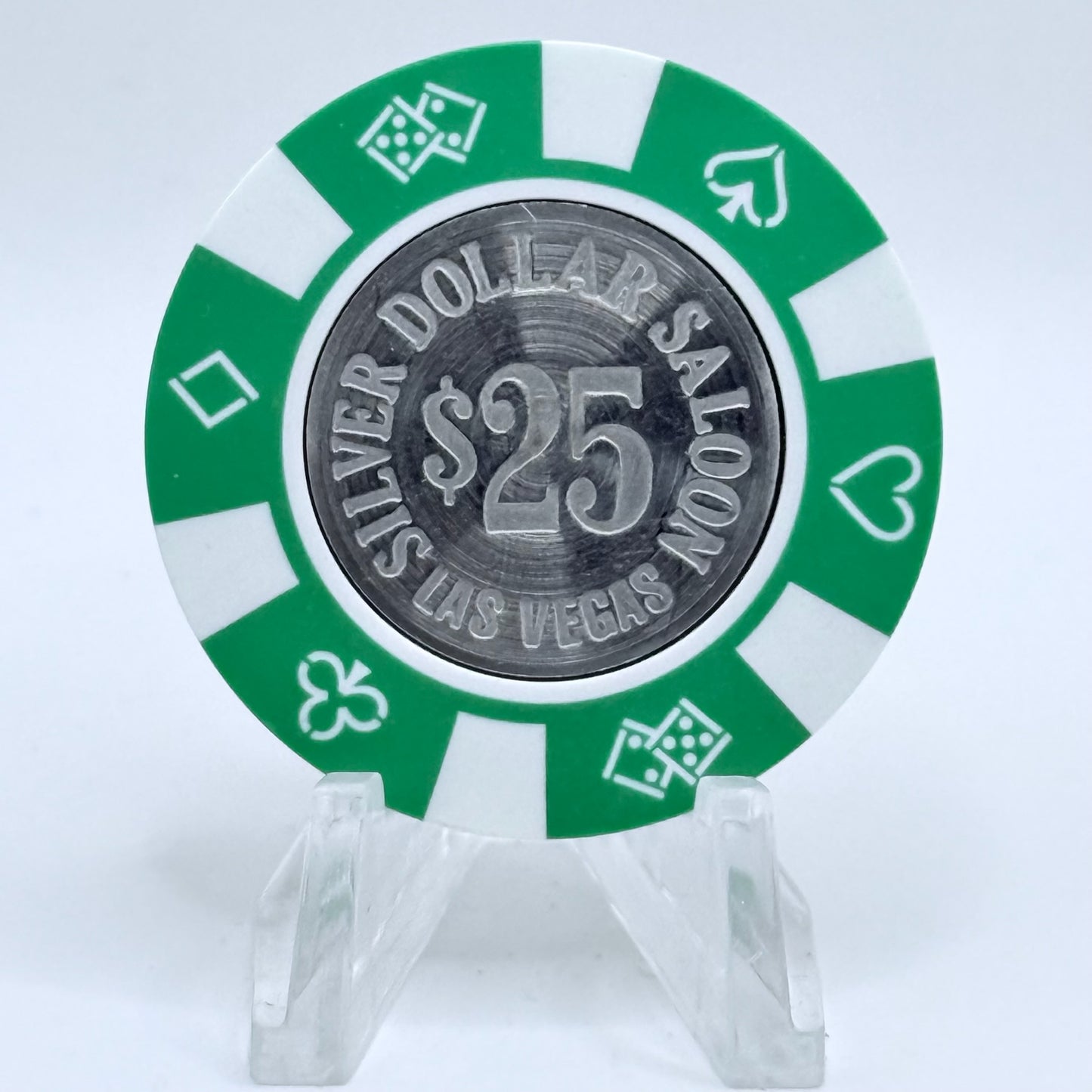 Silver Dollar Saloon Las Vegas Nevada 1980s $25 Casino Chip N0889.P