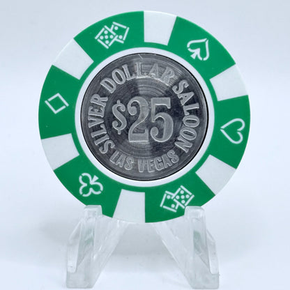 Silver Dollar Saloon Las Vegas Nevada 1980s $25 Casino Chip N0889.P