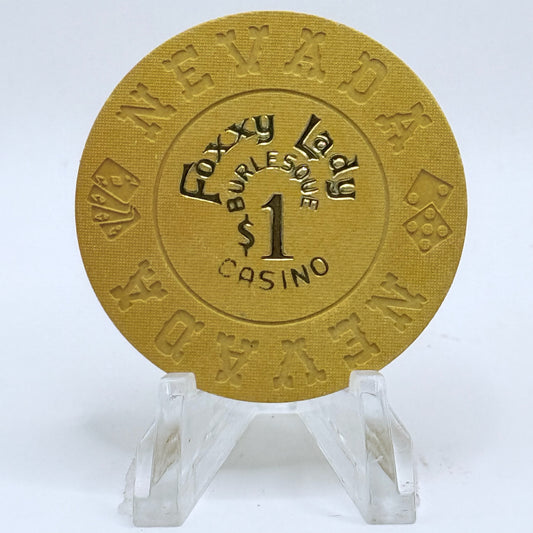 Foxxy Lady N. Las Vegas Nevada 1974 $1 Borland Imitation Casino Chip N6080.1