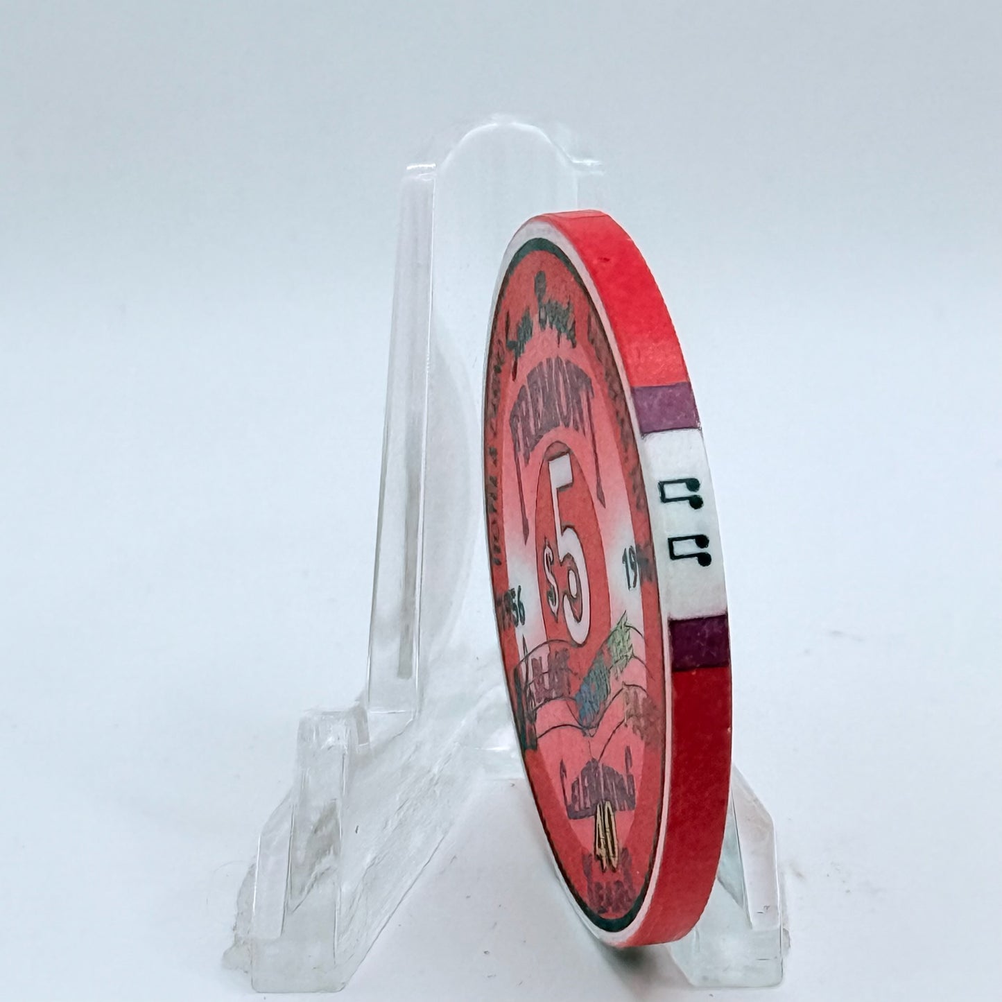 Fremont Las Vegas Nevada 1996 'Celebrating 40 Years' LE $5 Casino Chip N8403