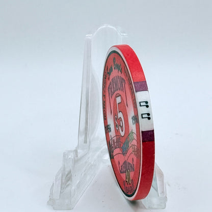 Fremont Las Vegas Nevada 1996 'Celebrating 40 Years' LE $5 Casino Chip N8403