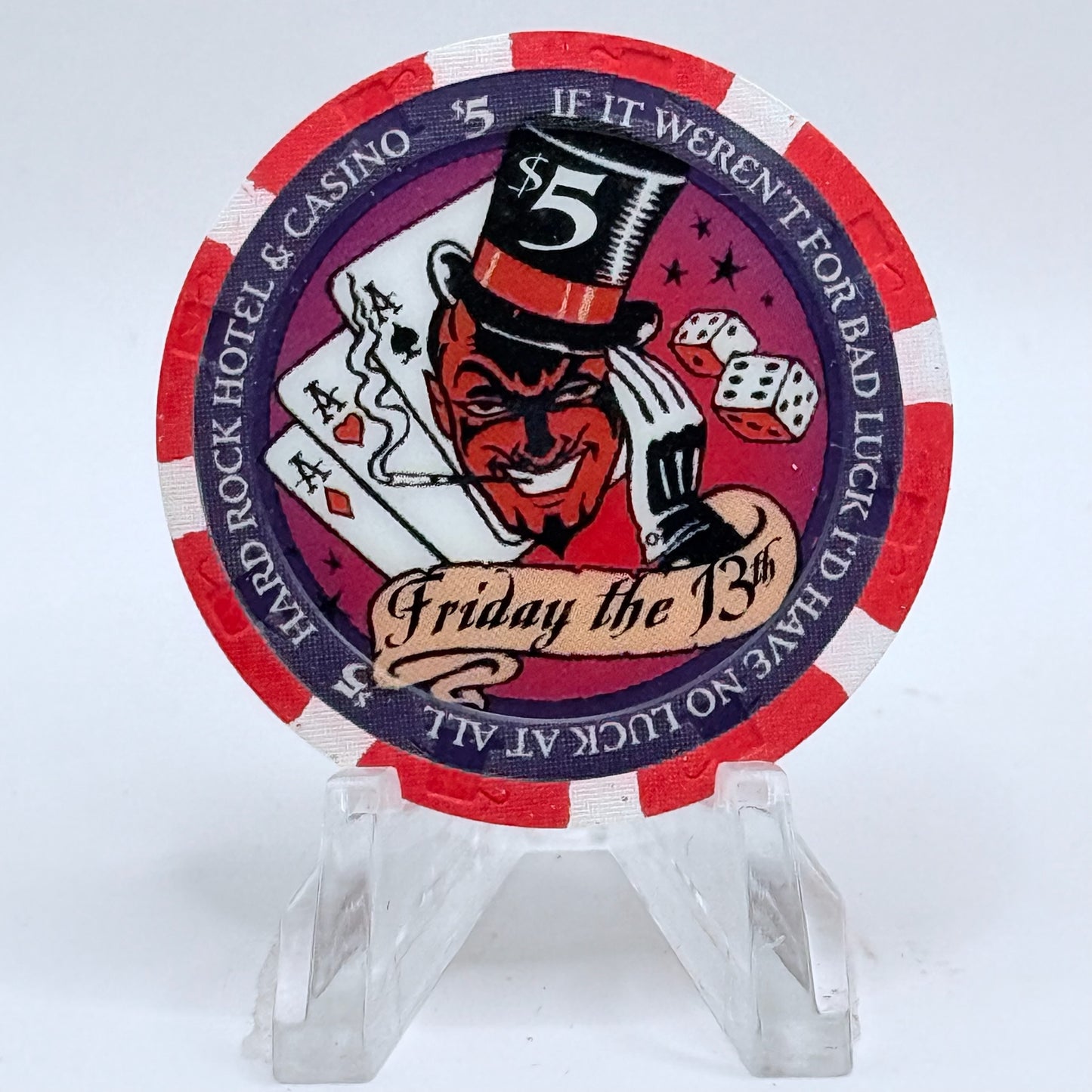 Hard Rock - Las Vegas Las Vegas Nevada 2004 'Friday The 13th' LE $5 Casino Chip E0761