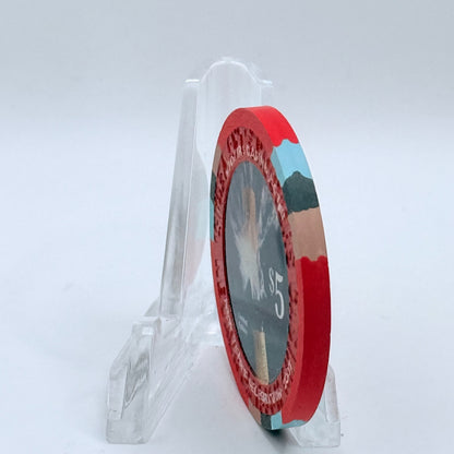 Hooters Casino Hotel Las Vegas Nevada 2007 'New Year's Celebration, Hooters Calendar Girl Michelle' LE $5 Casino Chip E5828