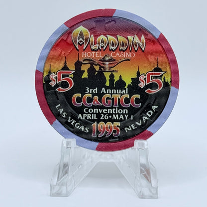 Aladdin Las Vegas Nevada 1995 '3rd Annual CC&GTCC Convention' LE $5 Casino Chip N2382