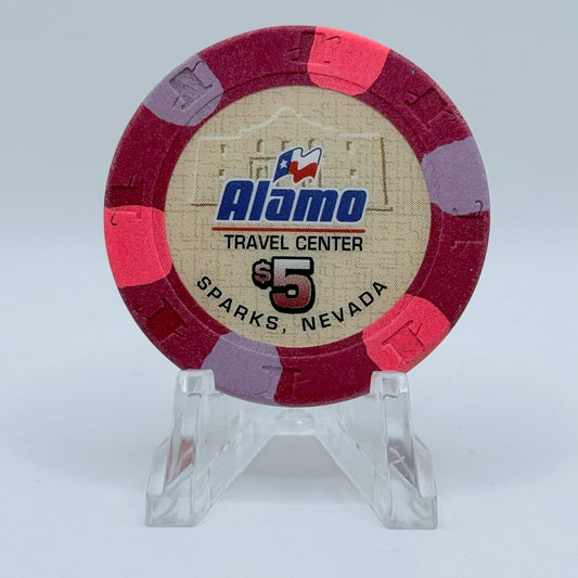 Alamo Travel Center Sparks Nevada 1997 'Davy Crockett' $5 Casino Chip N8387
