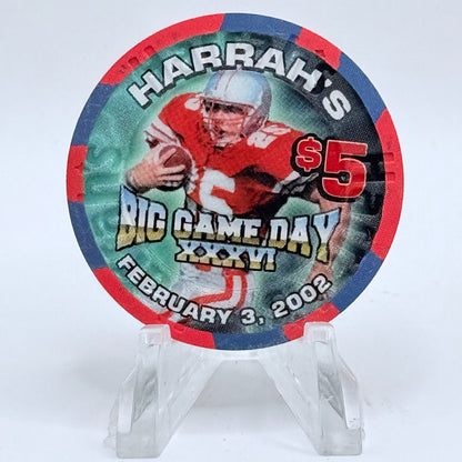 Harrah's Las Vegas Nevada 2002 'Big Game Day XXXVI' LE $5 Casino Chip V8900