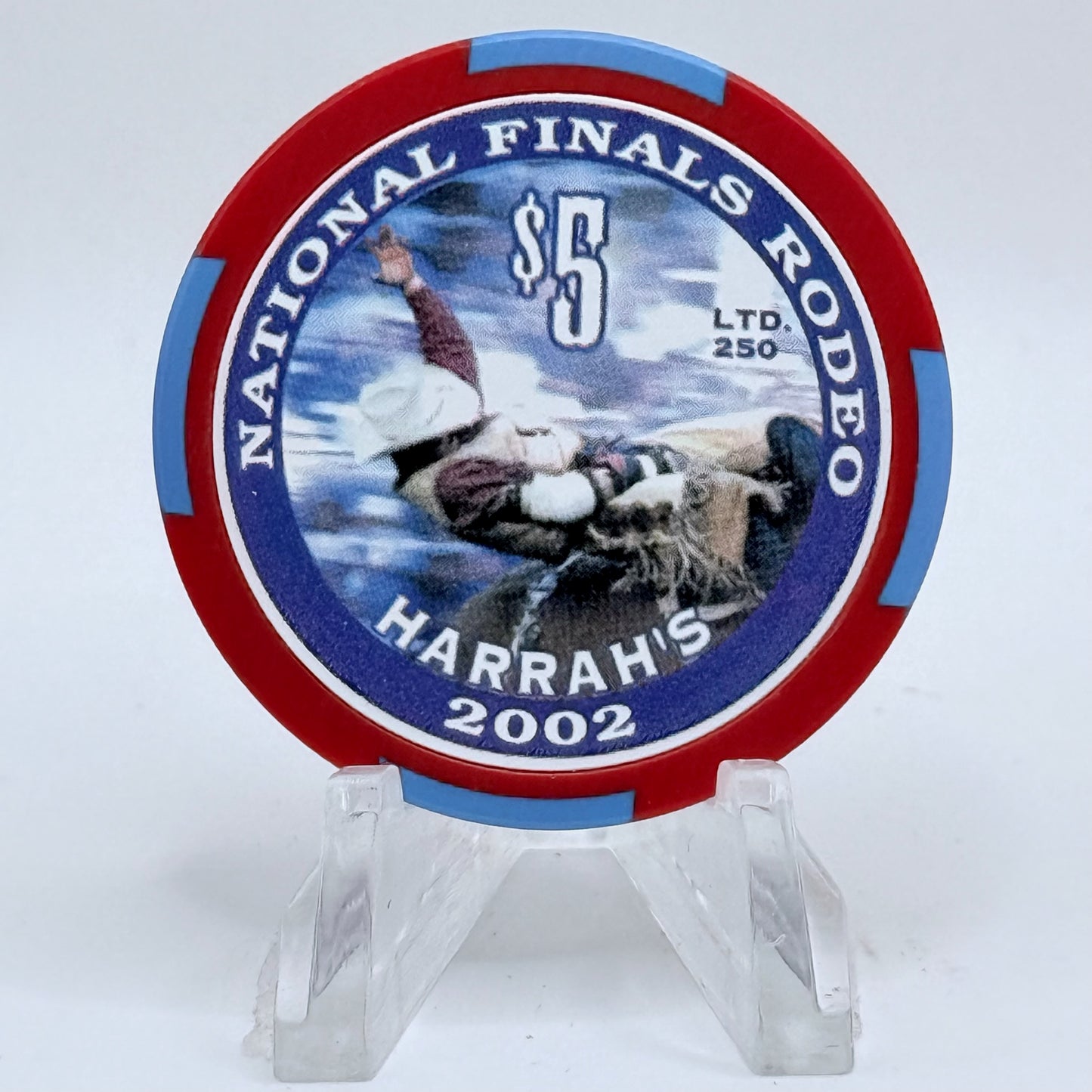 Harrah's Las Vegas Nevada 2002 'National Finals Rodeo' LE $5 Casino Chip E0937