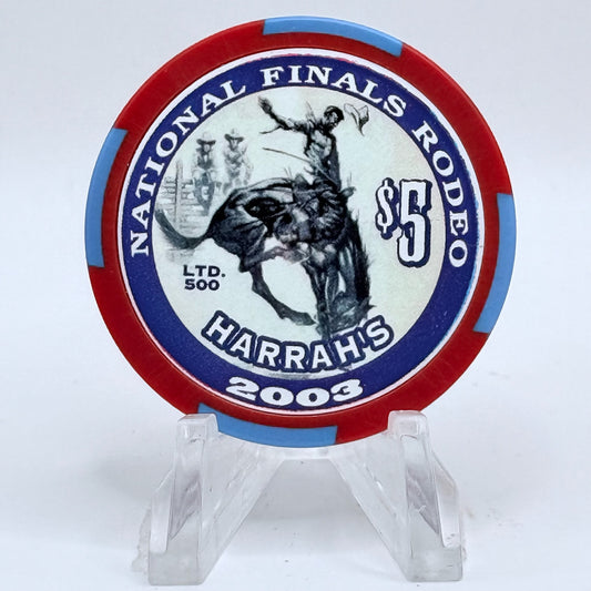 Harrah's Las Vegas Nevada 2003 'National Finals Rodeo' LE $5 Casino Chip E0938