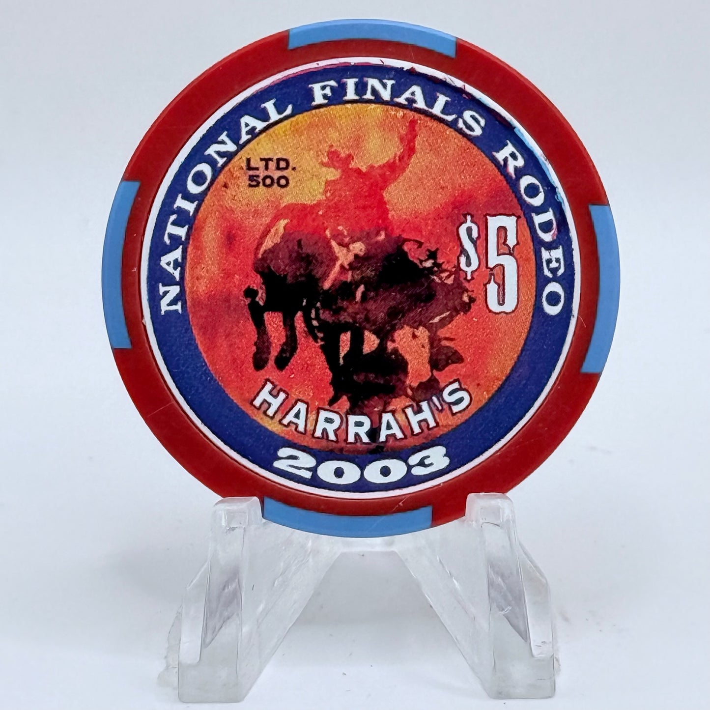 Harrah's Las Vegas Nevada 2003 'National Finals Rodeo' LE $5 Casino Chip E0939