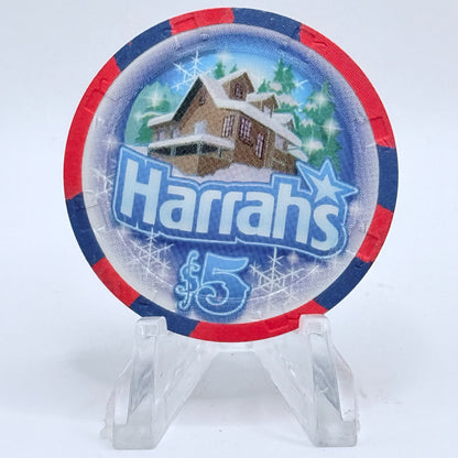 Harrah's Las Vegas Nevada 2008 'Mountain Cabin' LE $5 Casino Chip E8027