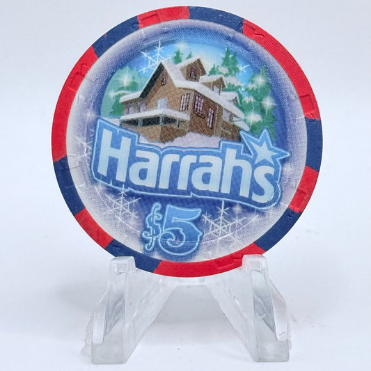Harrah's Las Vegas Nevada 2008 'Mountain Cabin' LE $5 Casino Chip E8027