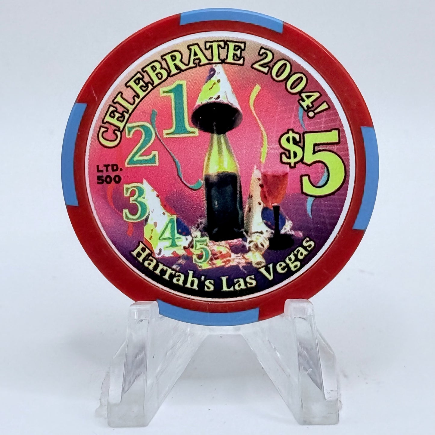 Harrah's Las Vegas Nevada 2004 'Celebrate' LE $5 Casino Chip E0915